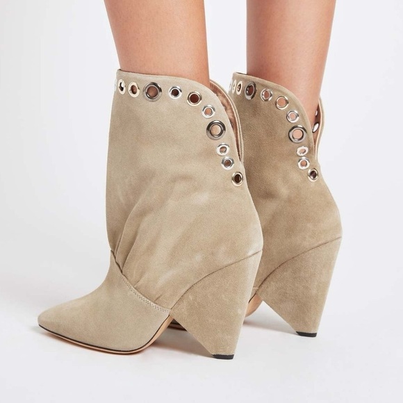 IRO x REVOLVE SUDEKA BOOTS Light Khaki suede pull on size 38 women’s - Picture 13 of 13